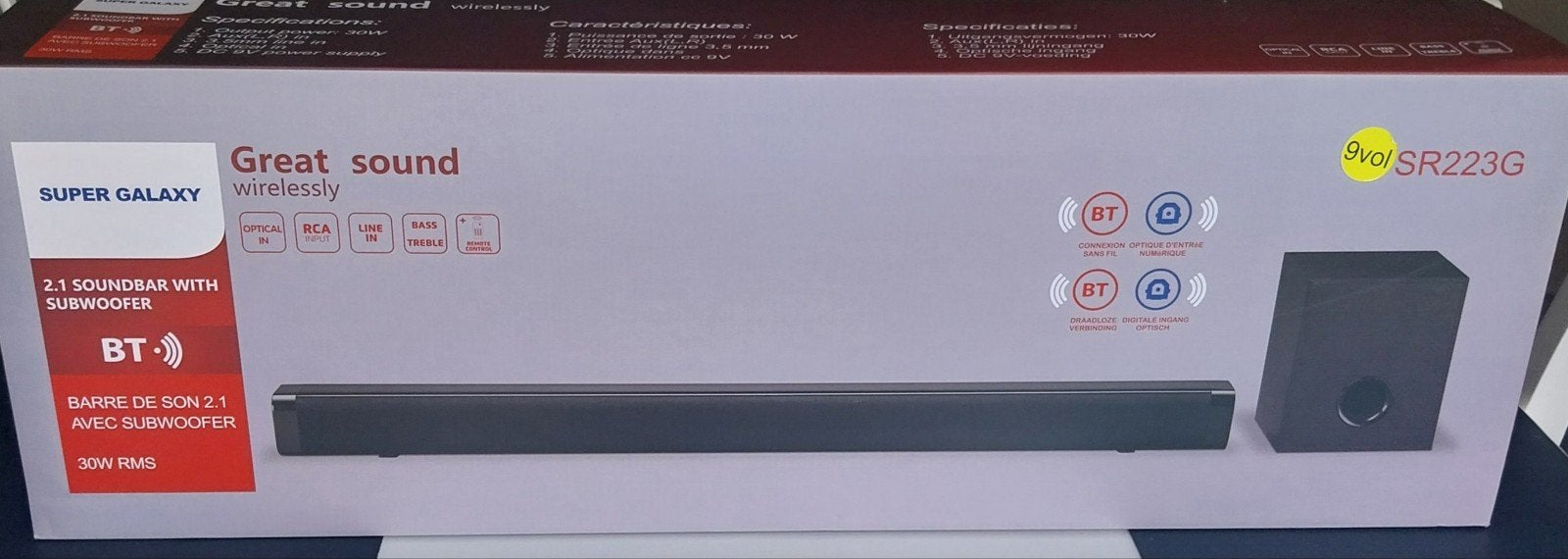 Soundbar met subwoofer Super Galaxy, Audio, Tv en Foto, Overige Audio, Tv en Foto, Ophalen, Nieuw