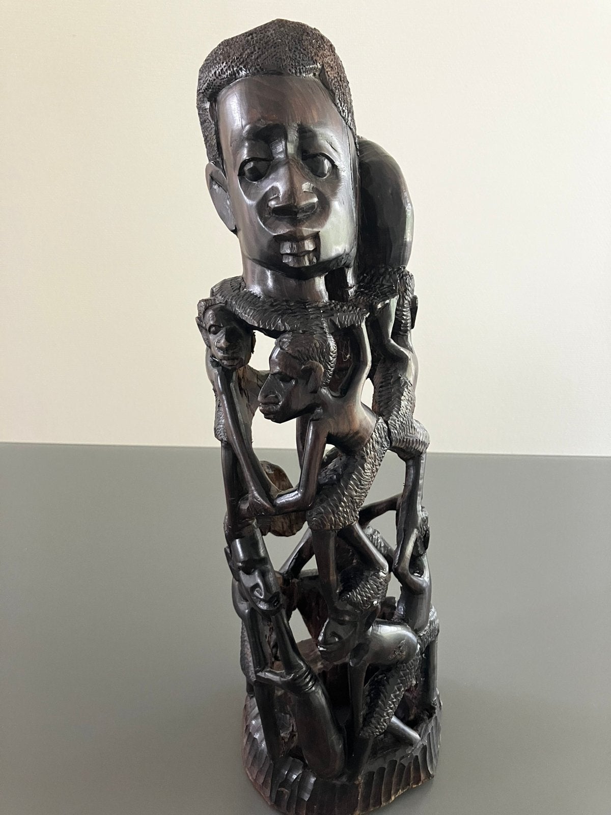 Afrikaans houtsnijwerk, ebbenhout, H 40 cm., Antiek en Kunst, Kunst | Beelden en Houtsnijwerken, Ophalen of Verzenden, Houtsnijwerk
