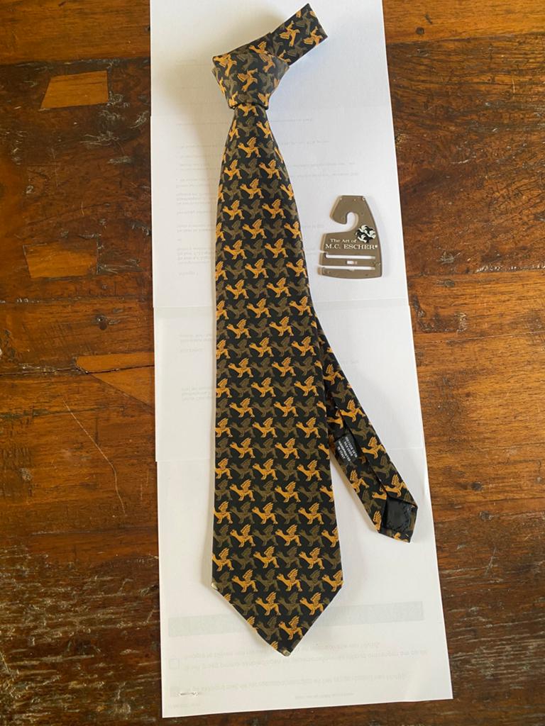 MC ESCHER., Kleding | Heren, Stropdassen, Ophalen of Verzenden, Gedragen, Bruin, Met patroon