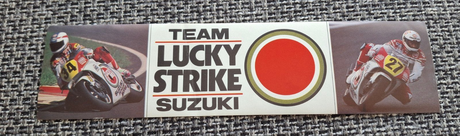 Autocollant vintage de motocross de l'équipe Lucky Strike Su, Enlèvement ou Envoi, Comme neuf, Voiture ou Moto