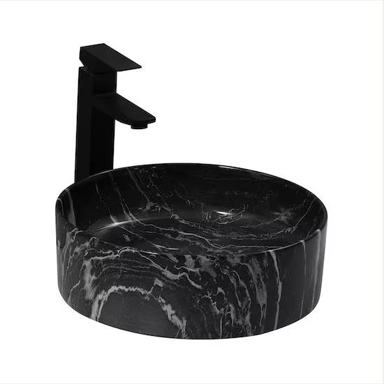 AANBIEDING! Zwart Glans Marmer Waskom, Badkamer, Venta 37, Ophalen of Verzenden, Nieuw