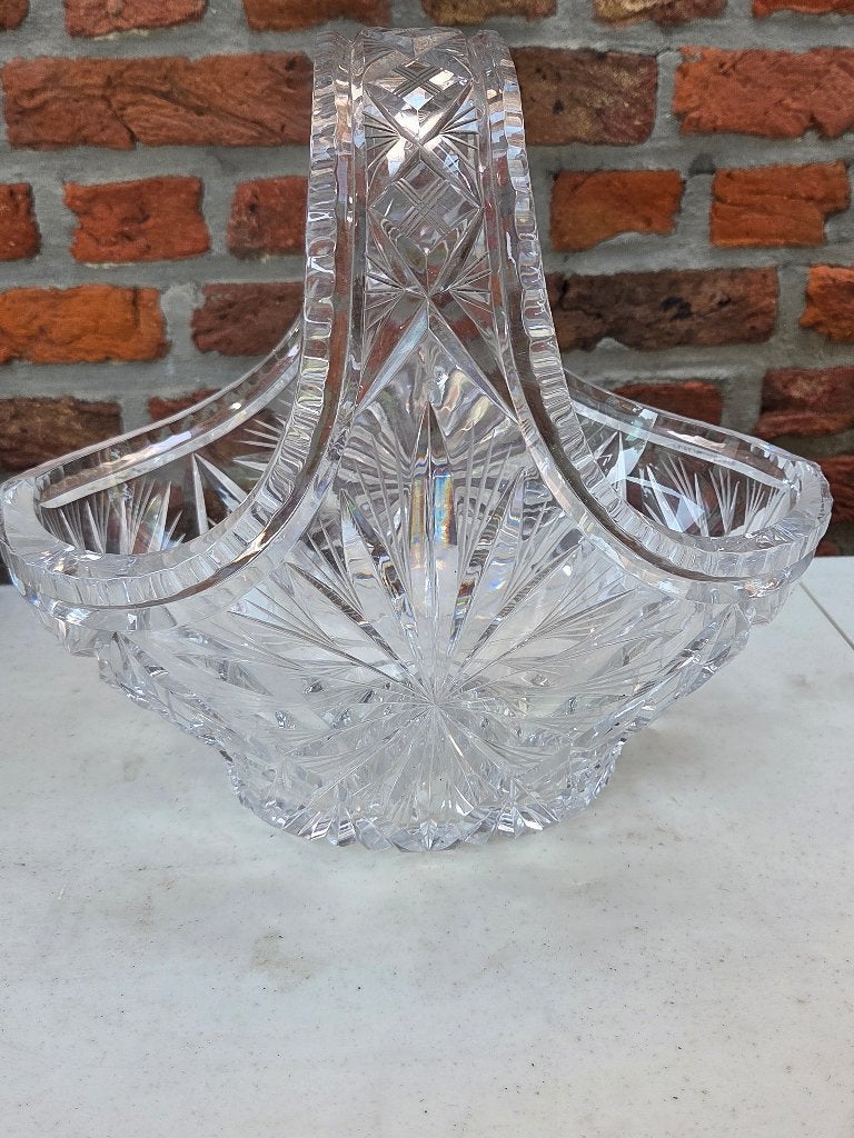 Grote vintage kristallen mand / fruitschaal, Antiek en Kunst, Ophalen