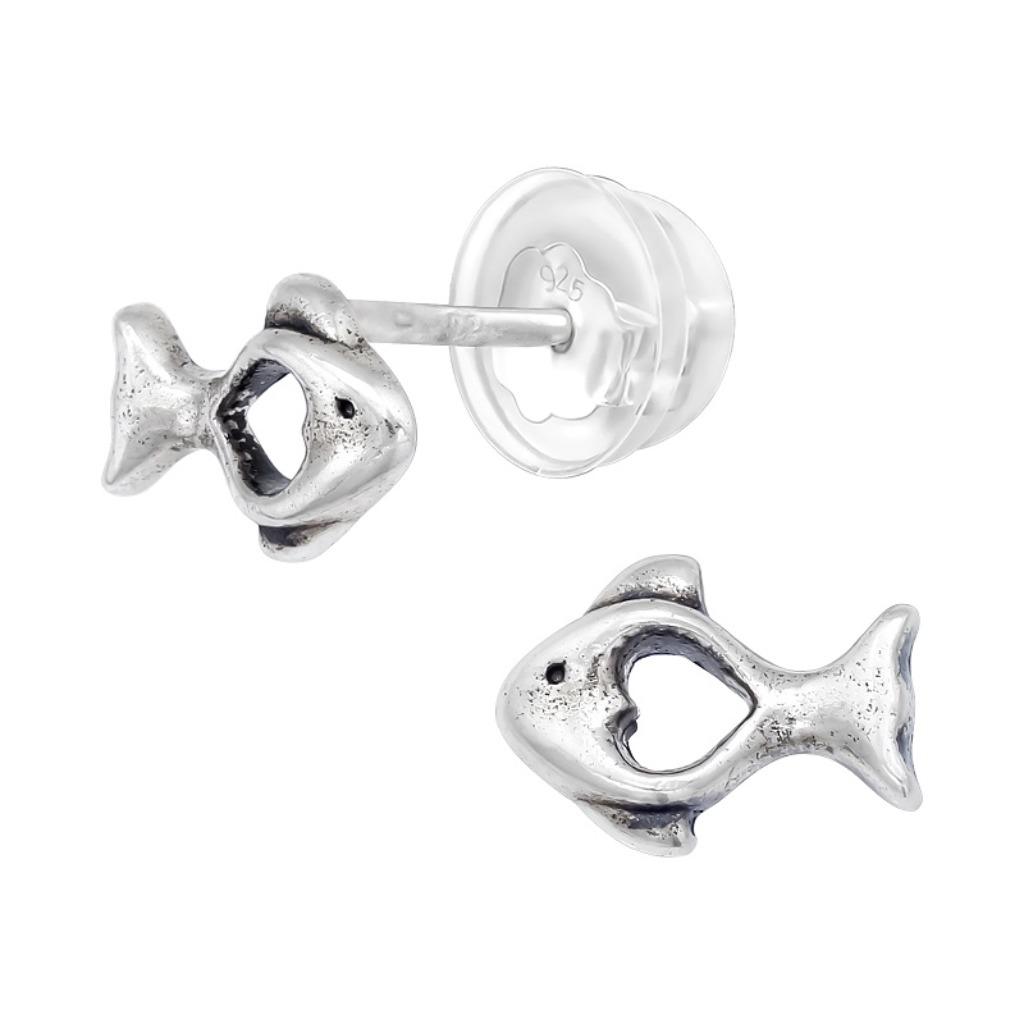 Zilveren vis oorbellen kinderen - Premium Kids Collection, Handtassen en Accessoires, Kindersieraden, Ophalen of Verzenden, Nieuw