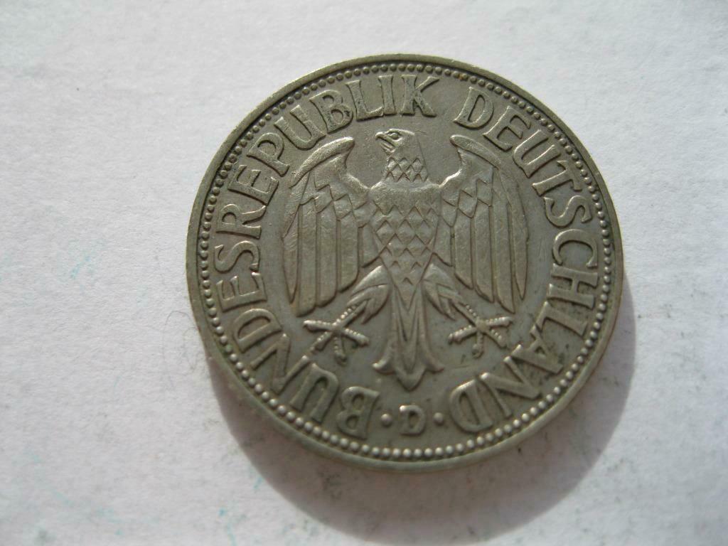 1 Deutsche Mark Bundesrepublik 1950 D, Timbres & Monnaies, Enlèvement ou Envoi, Allemagne, Monnaie en vrac