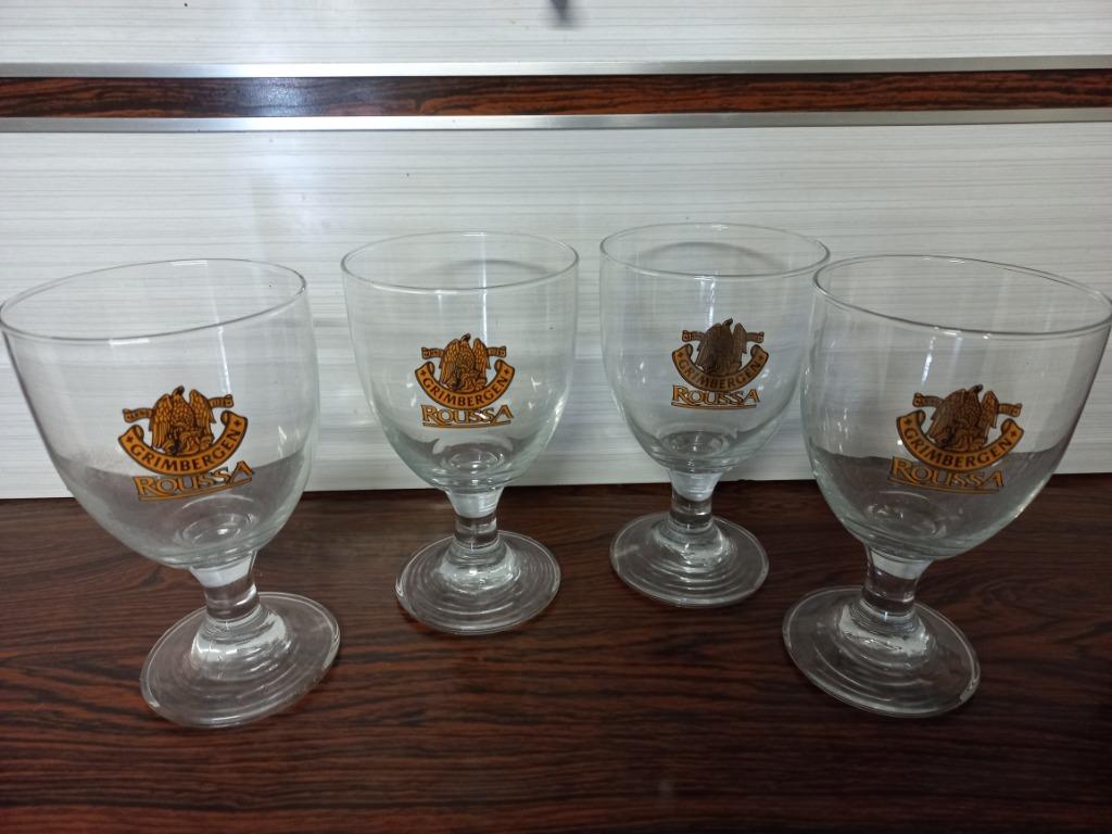 4 glazen grimbergen roussa, Verzamelen, Ophalen of Verzenden