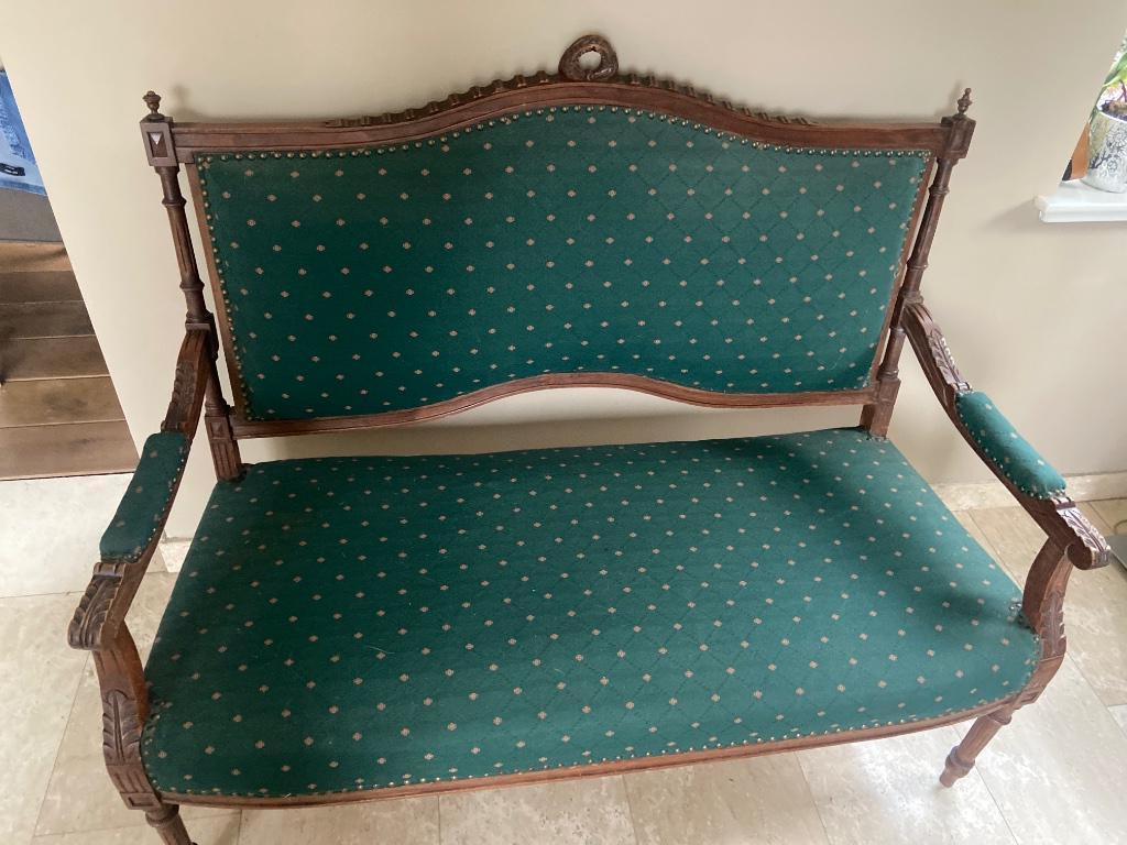 salon Antieke bank + 2X 1persoonszetels ( met armleuningen), Ophalen