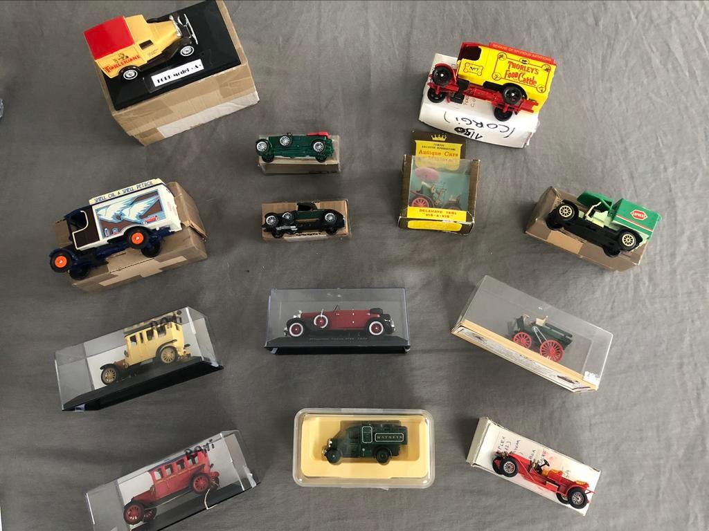 lot collection voitures avant guerre corgi rami matchbox, Ophalen, Gebruikt, Auto, Corgi