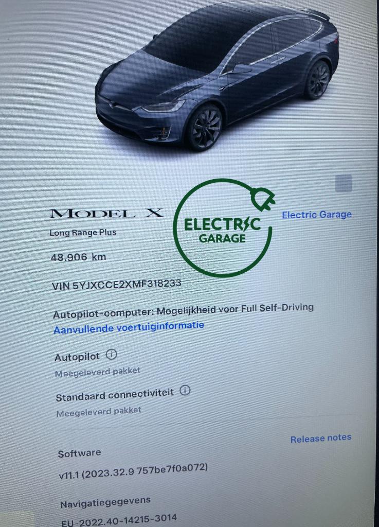 Model X Long Range Plus 103kWh: 46276 netto, Auto's, Tesla, Automaat, 421 kW, Leder, 2290 kg