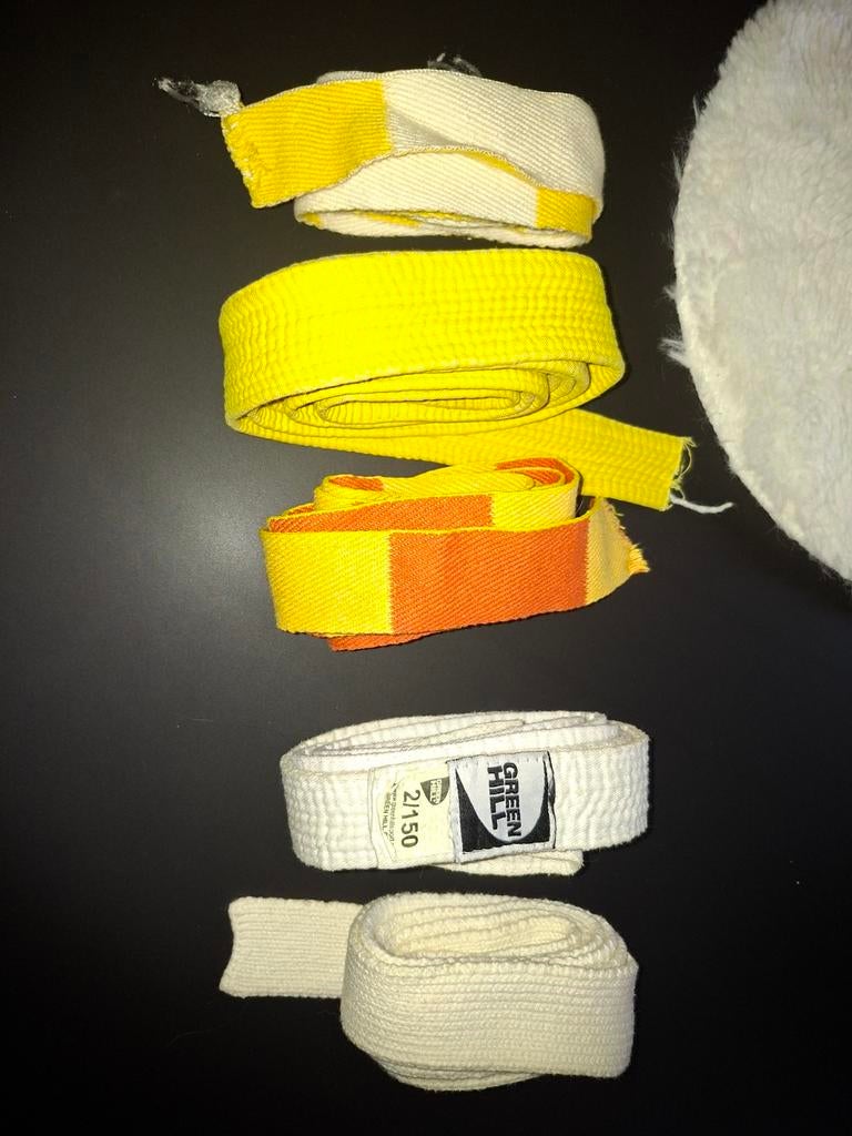 Lot de 5  ceintures de judo karaté, Sports & Fitness, Enlèvement ou Envoi, Comme neuf