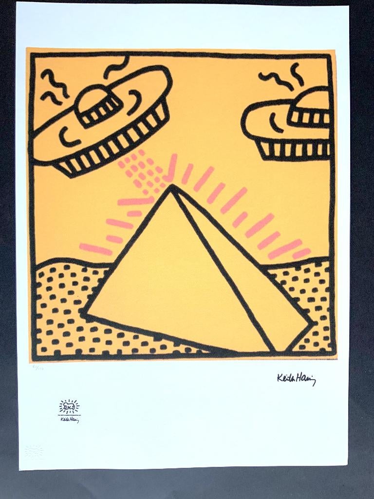 Litho van Keith Haring groot formaat, Antiek en Kunst, Ophalen of Verzenden