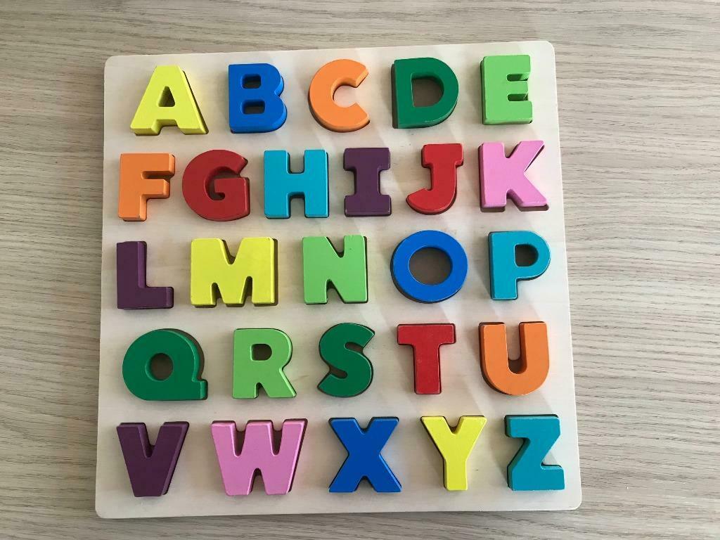 houten puzzel alfabet, Kinderen en Baby's, Ophalen, 2 tot 4 jaar, 10 tot 50 stukjes, Zo goed als nieuw