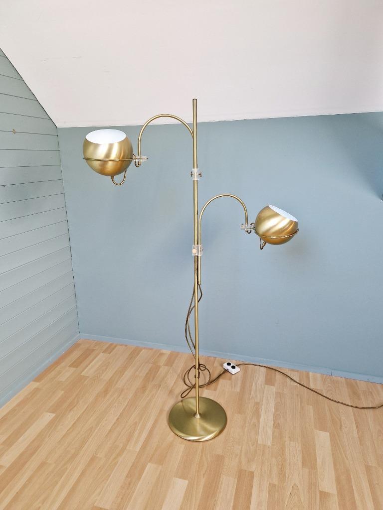 Lampadaire Eyeball en laiton, par Gepo, années 1960-70, Enlèvement, Utilisé, Métal, Space Age