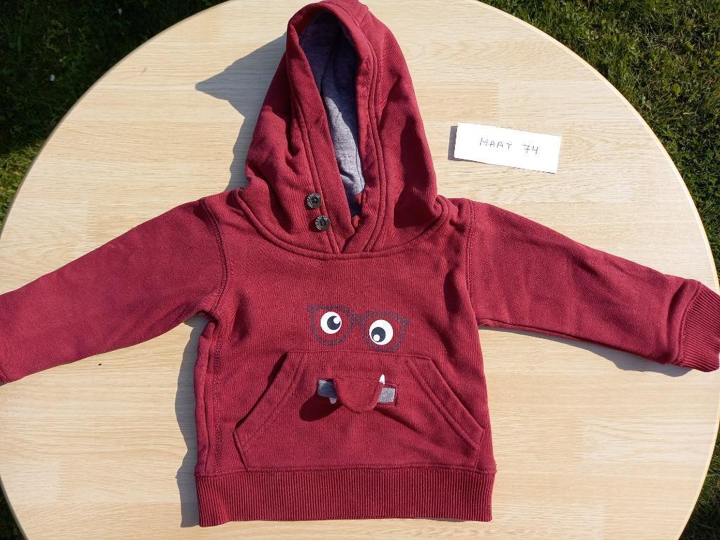 Etat neuf beau pull bordeaux/capuche taille 74, garçon, JBC, Garçon, Enlèvement ou Envoi, Pull ou Veste, JBC