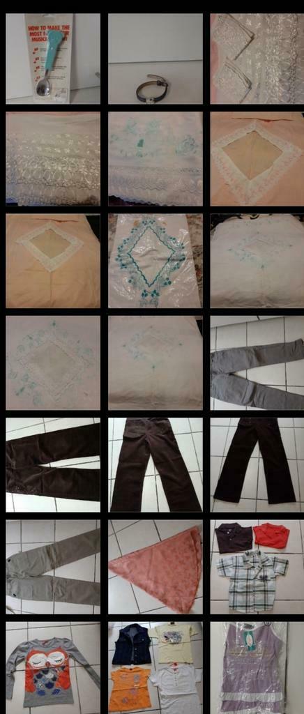 Lots de brocante avec des vers un article des draps brodés, Divers, Enlèvement