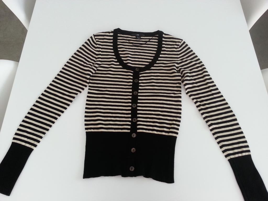 Zwarte/creme truitje maat 34, Kleding | Dames, Truien en Vesten, H&M, Zwart, Ophalen of Verzenden, Zo goed als nieuw