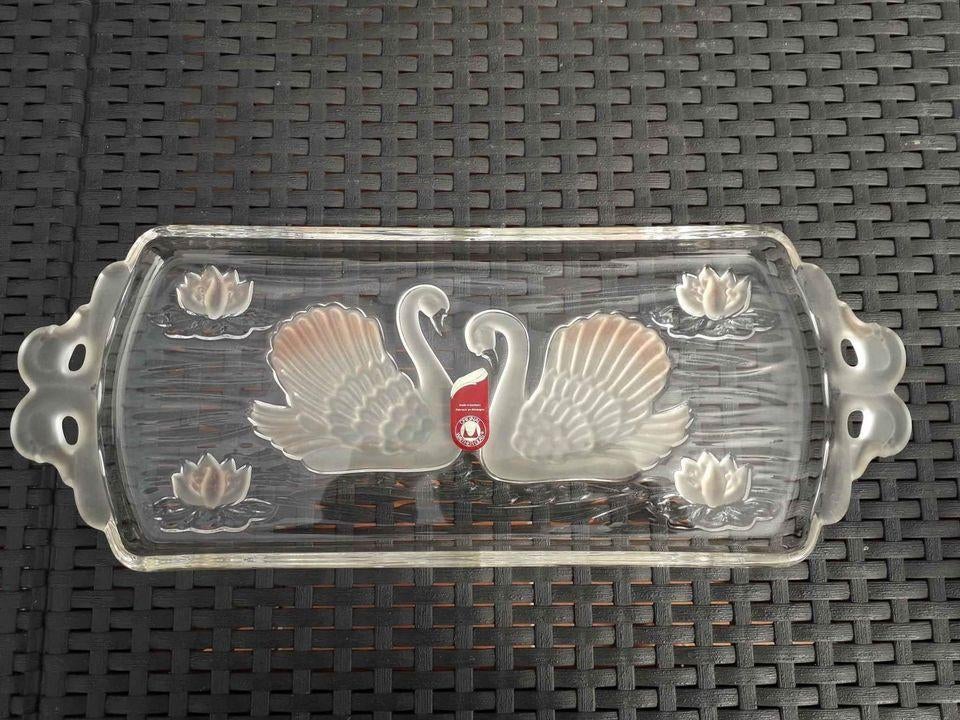 Walther glas met zwanenmotief., Ophalen