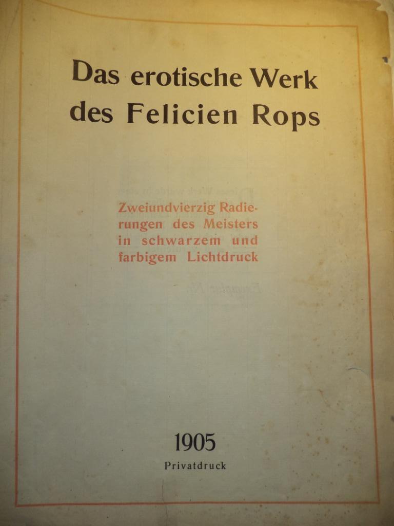 1905 Das Erotische Werk des FELICIEN ROPS grote frontispice, Ophalen of Verzenden