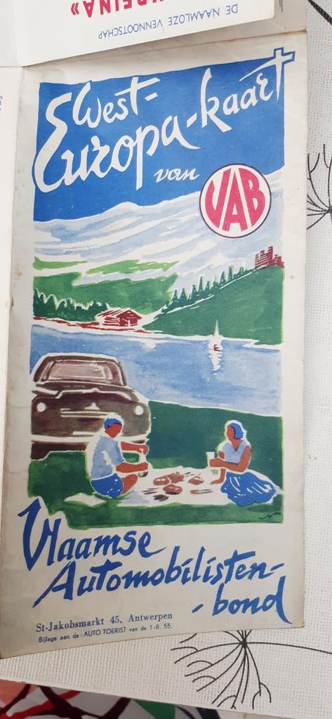 West europa kaart VAB, Boeken, Atlassen en Landkaarten, Ophalen of Verzenden, Landkaart