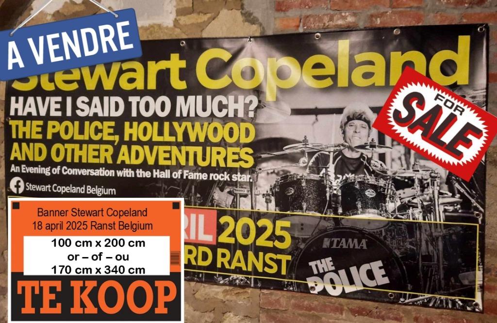 Bannière Stewart Copeland (The Police) Ranst, Enlèvement, Neuf, Affiche, Œuvre d'art ou Peinture