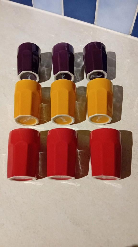 Lot de 9 verrines colorées, Enlèvement ou Envoi, Neuf, Autres styles, Verre ou Verres