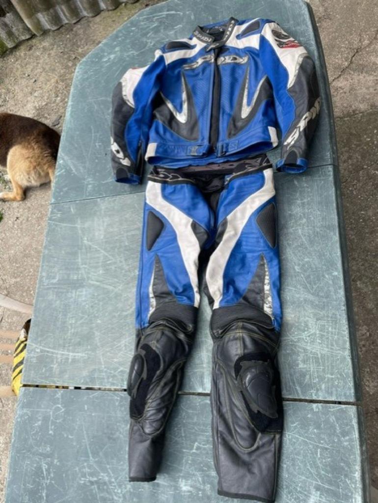 moto combinaison spidi bleu  52 t52 2 pièces, Ophalen, Combipak