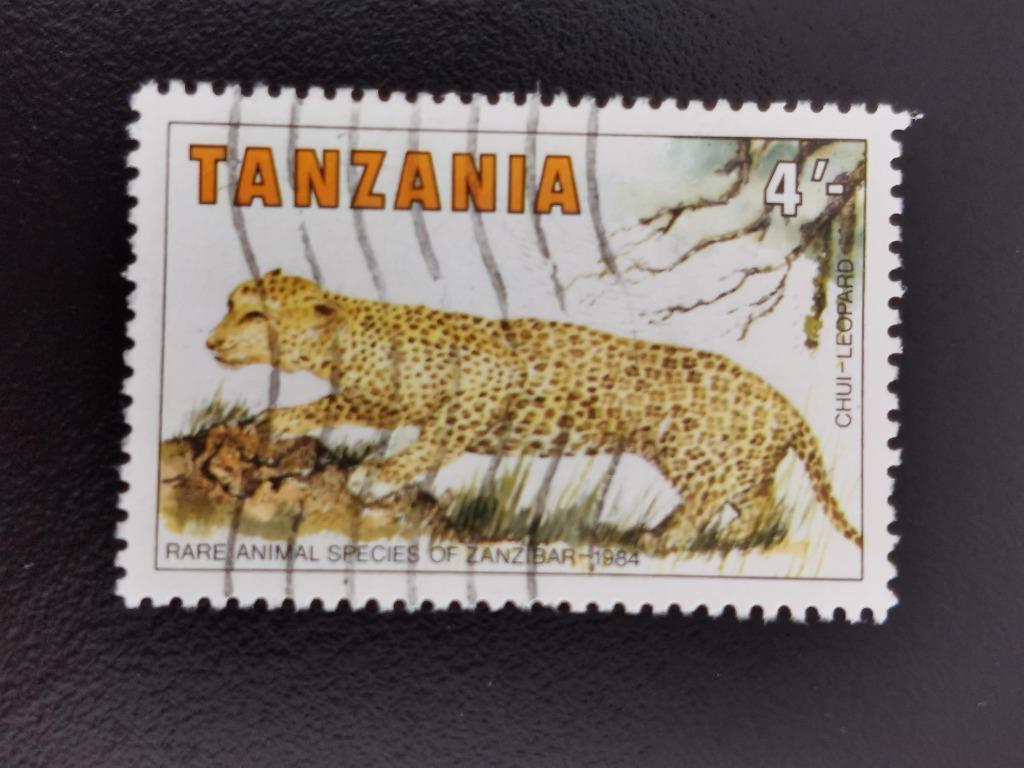 Tanzanie 1985 - animaux sauvages rares à Zanzibar, léopard, Enlèvement ou Envoi, Tanzanie, Affranchi