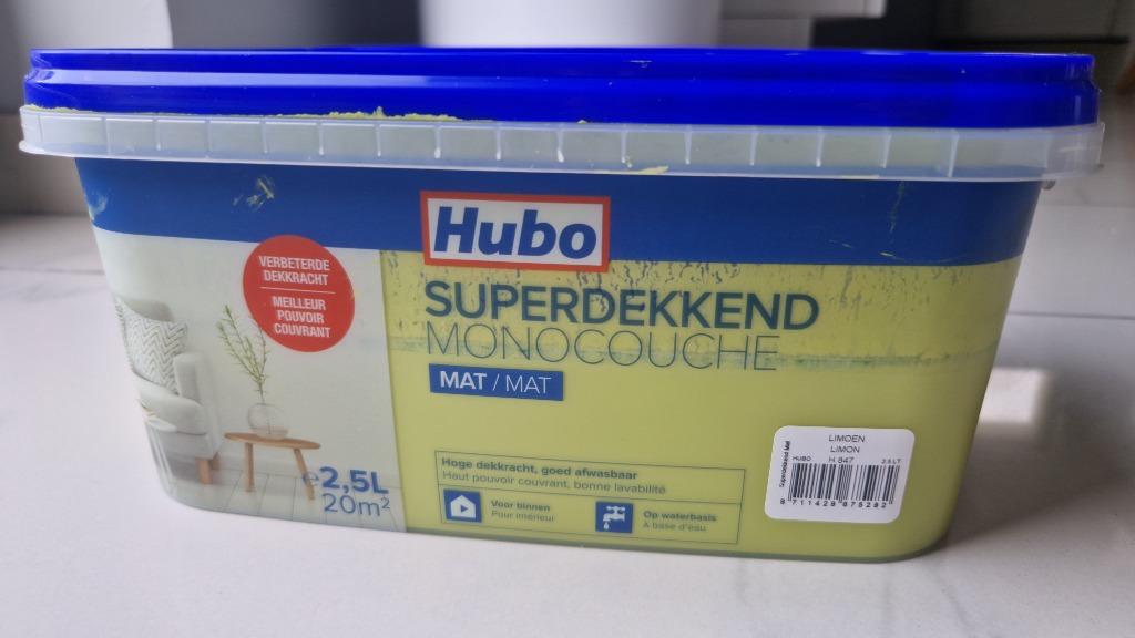 ± 1L peinture Hubo mur/plafond monocouche vert citron OUVERT, Bricolage & Construction, Peinture, Vernis & Laque, Moins de 5 litres