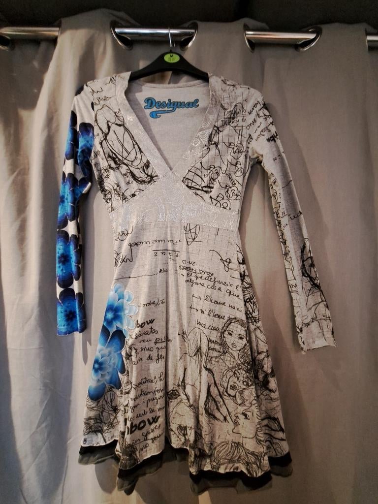 Robe grise et bleu Desigual taille S, Enlèvement ou Envoi, Comme neuf, Bleu