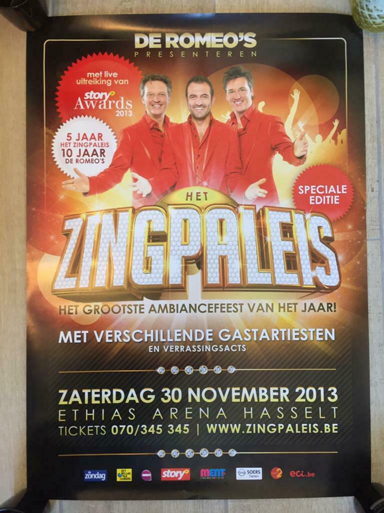 Poster De Romeo’s in het Zingpaleis 2013, Enlèvement ou Envoi, Rectangulaire vertical, Musique
