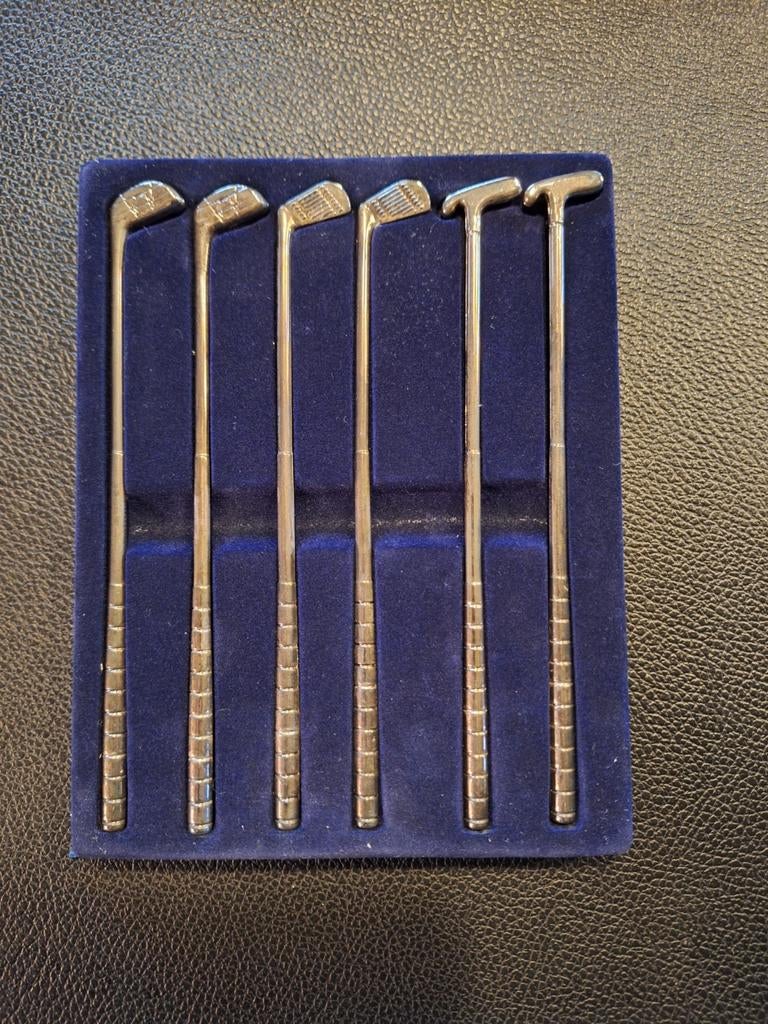 Vintage verzilverd MCM Bar Golf Stick Club roerset, Ophalen of Verzenden