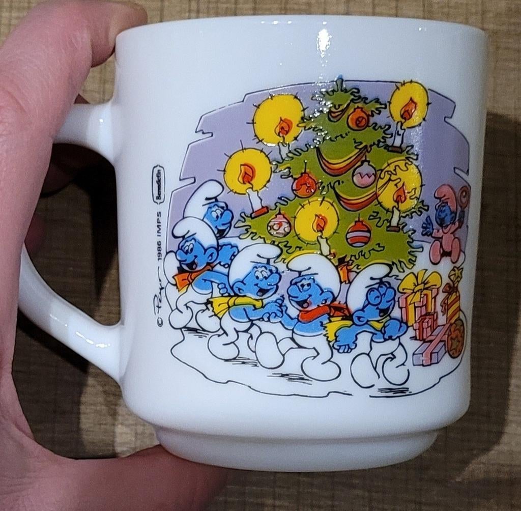 De Smurfen: drinktas - thema Kerst/winter, Ophalen of Verzenden, Smurfen, Gebruikt, Gebruiksvoorwerp