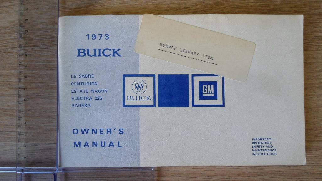 Buick Riviera 1973. Manuel du propriétaire d'origine., Enlèvement ou Envoi
