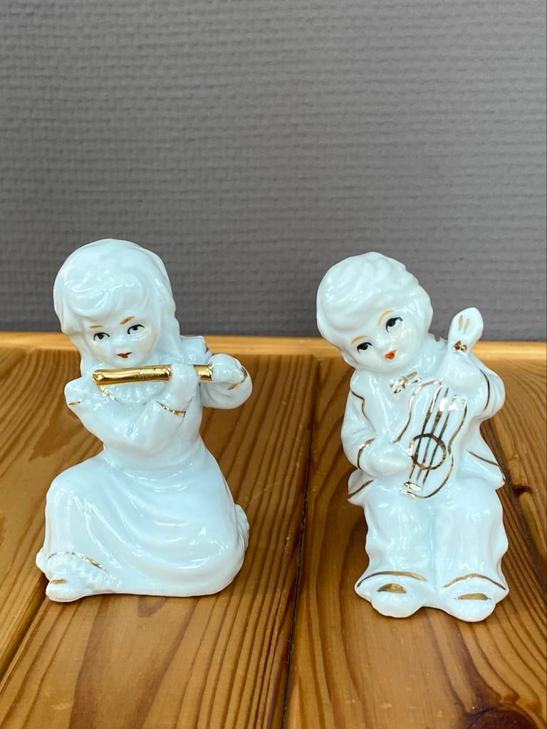 Ensemble de 2 figurines de musiciens en porcelaine, Enlèvement ou Envoi, Comme neuf