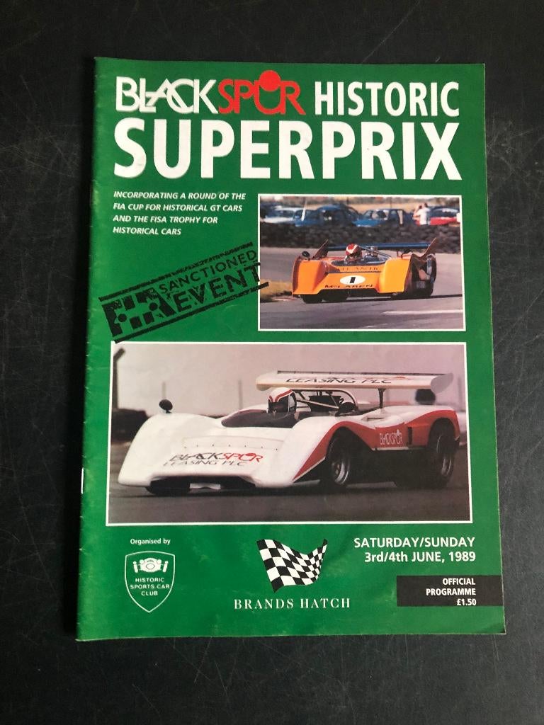 programma 1989 Brands Hatch Historic Super Prix McLaren, Verzamelen, Ophalen of Verzenden