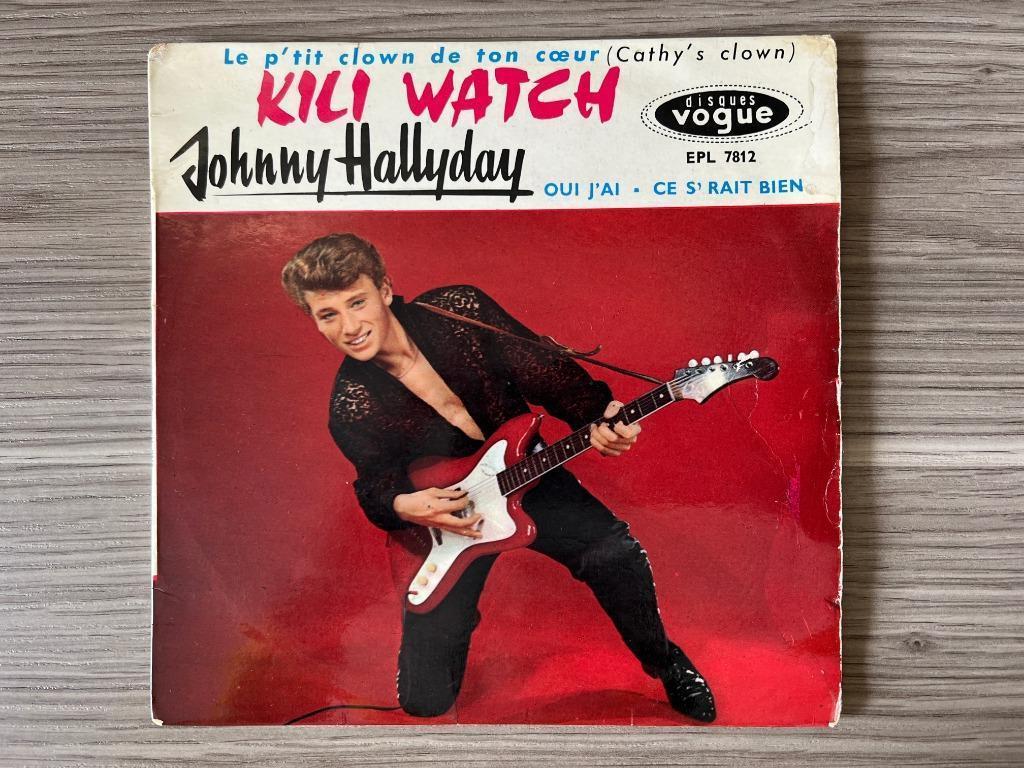 Vinyle 45 tours Johnny Hallyday Kili Watch, Enlèvement ou Envoi, Utilisé, Pop rock
