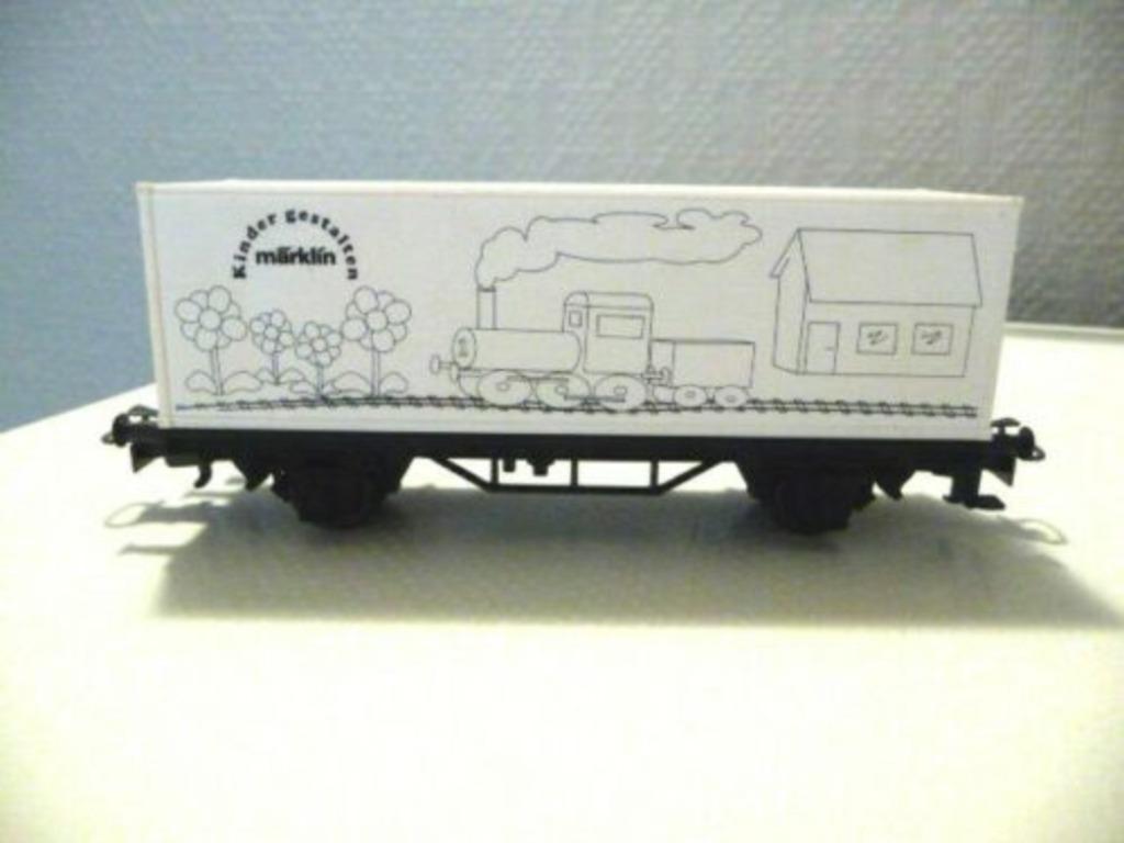 94386 MÄRKLIN HO – Containerwagen UNICEF/WAGON CONTAINER UNI, Gelijkstroom of Wisselstroom, Wagon, Ophalen of Verzenden, Zo goed als nieuw