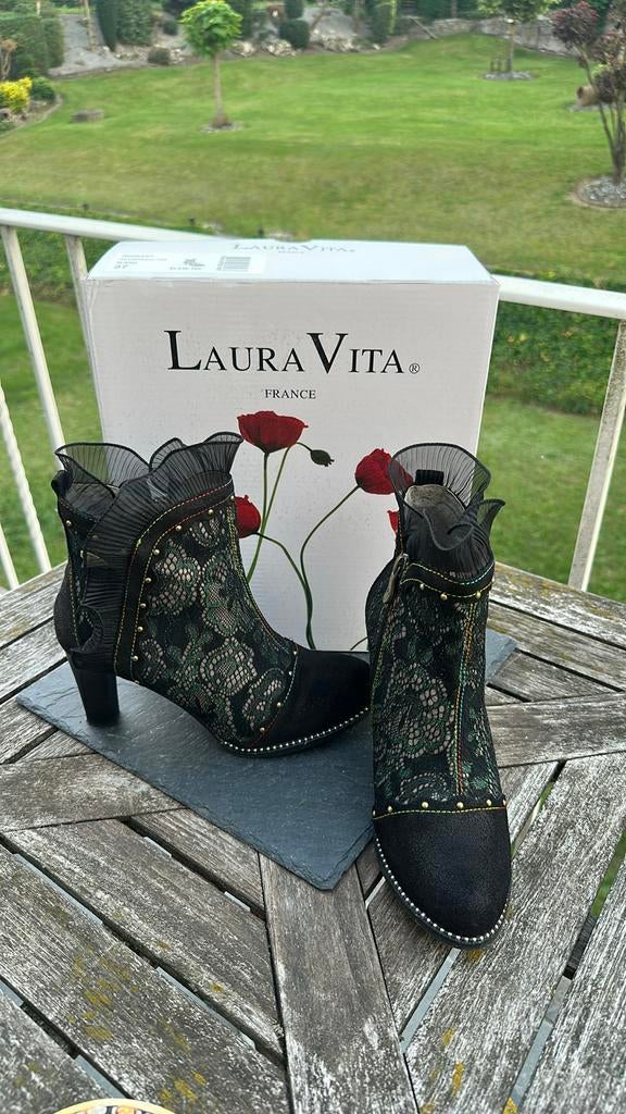 Bottines laura Vita neuves P37 noir kaki, Neuf, Enlèvement, Boots et Botinnes, Noir