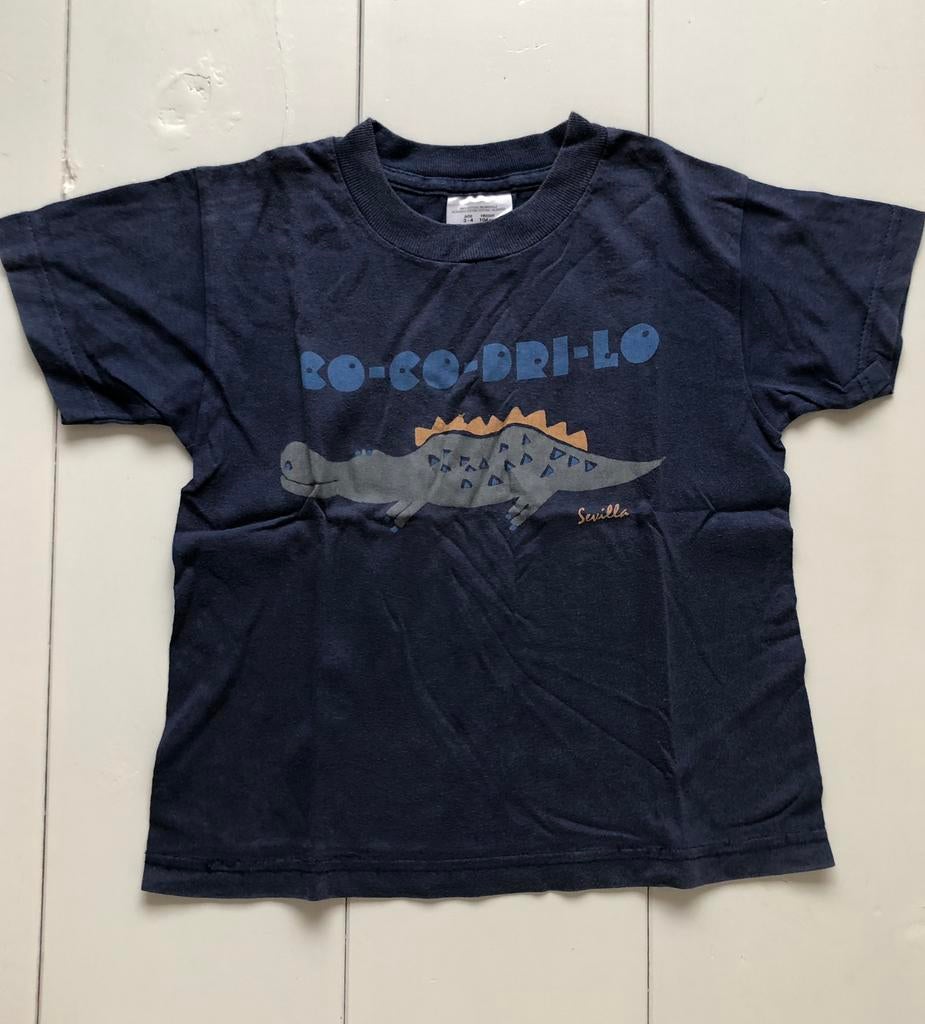 blauw t-shirt Fruit of The Loom 98 104 krokodil, Gebruikt, Jongen of Meisje, Ophalen of Verzenden, Fruit of The Loom