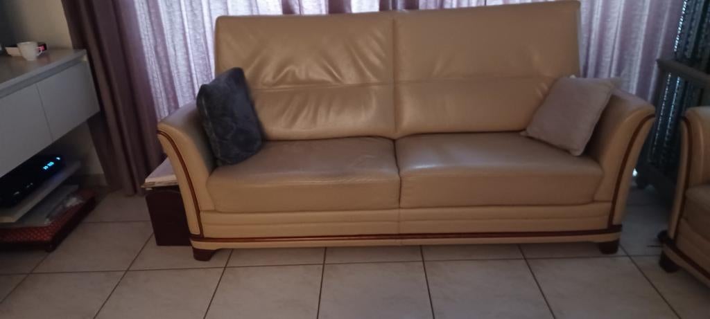 Lederen 3 zit sofa, Huis en Inrichting, Ophalen