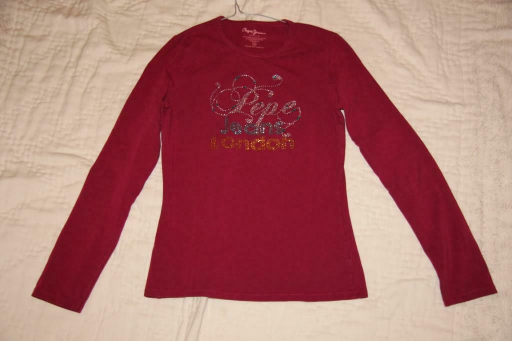 Frambooskleurig meisjes t-shirt lange mouwen 'Pepe jeans' 16, Pepe Jeans, Meisje, Ophalen of Verzenden, Zo goed als nieuw