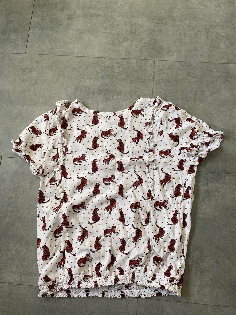 T-shirt met tijgers op, Kinderen en Baby's, Kinderkleding | Maat 158, Gebruikt, WE, Meisje, Ophalen of Verzenden