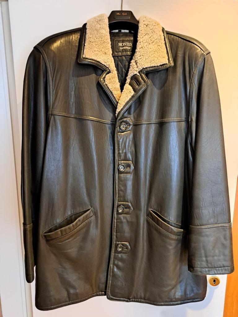 Lederen Nappa 3/4 jas, Montes, Taille 56/58 (XL), Comme neuf, Brun