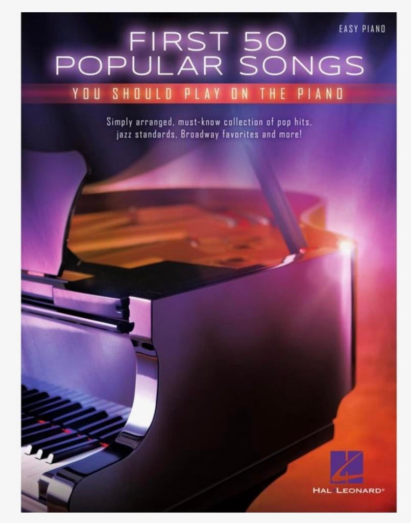 Pianoboek ‘First 50 Popular Songs’ (soft cover, 208, Musique & Instruments, Partitions, Comme neuf, Jazz, Piano, Enlèvement