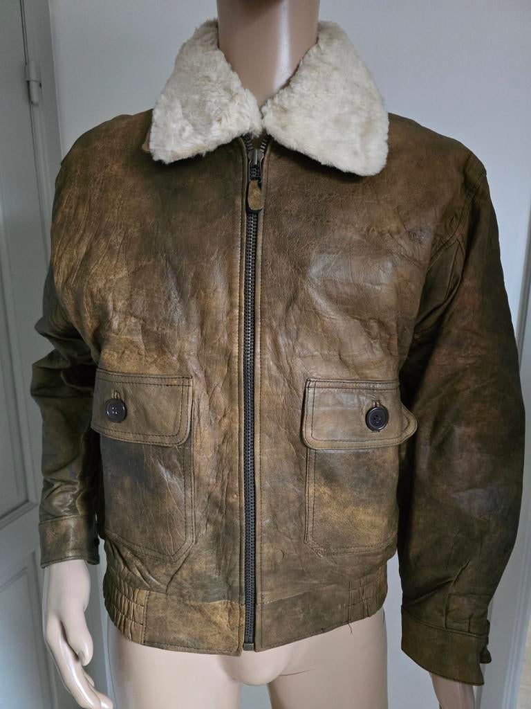 Blouson aviateur G-1, Vêtements | Hommes, Vestes | Hiver, Porté, Taille 48/50 (M), Brun, Envoi