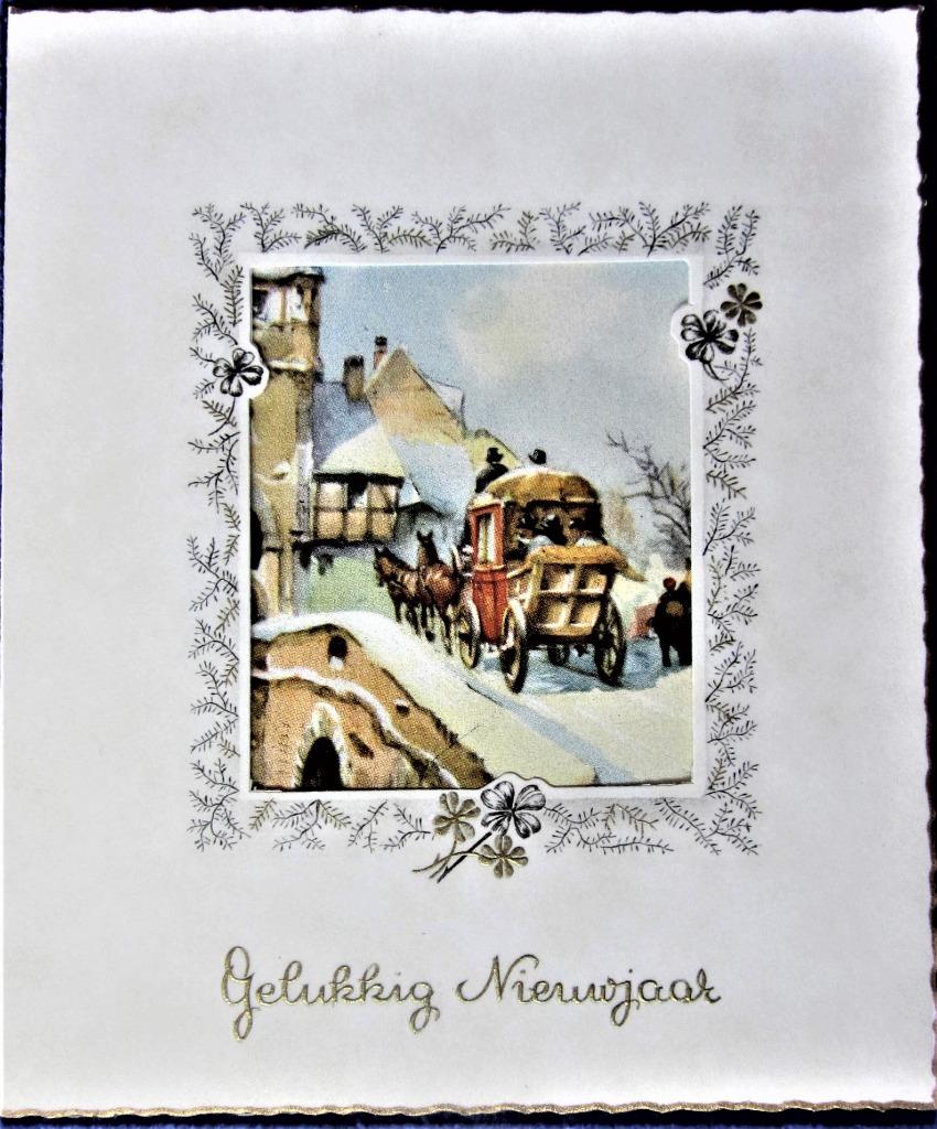 FANTASIE- KAARTEN- BLOEMEN- WINTERLANDSCHAP- NIEUWJAAR, Enlèvement ou Envoi, Non affranchie, (Jour de) Fête