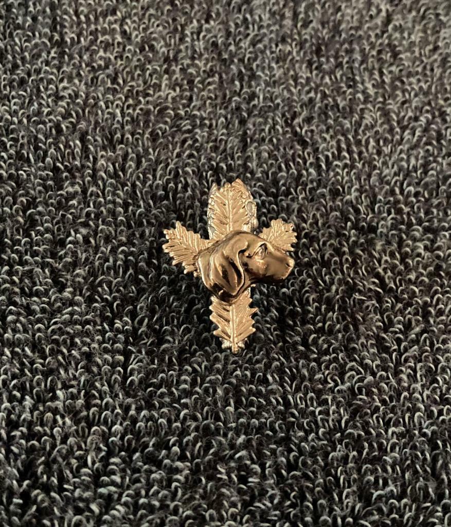 BROCHE - BUTTON - DOG - CHIEN - HOND, Verzenden, Gebruikt, Dier of Natuur, Speldje of Pin