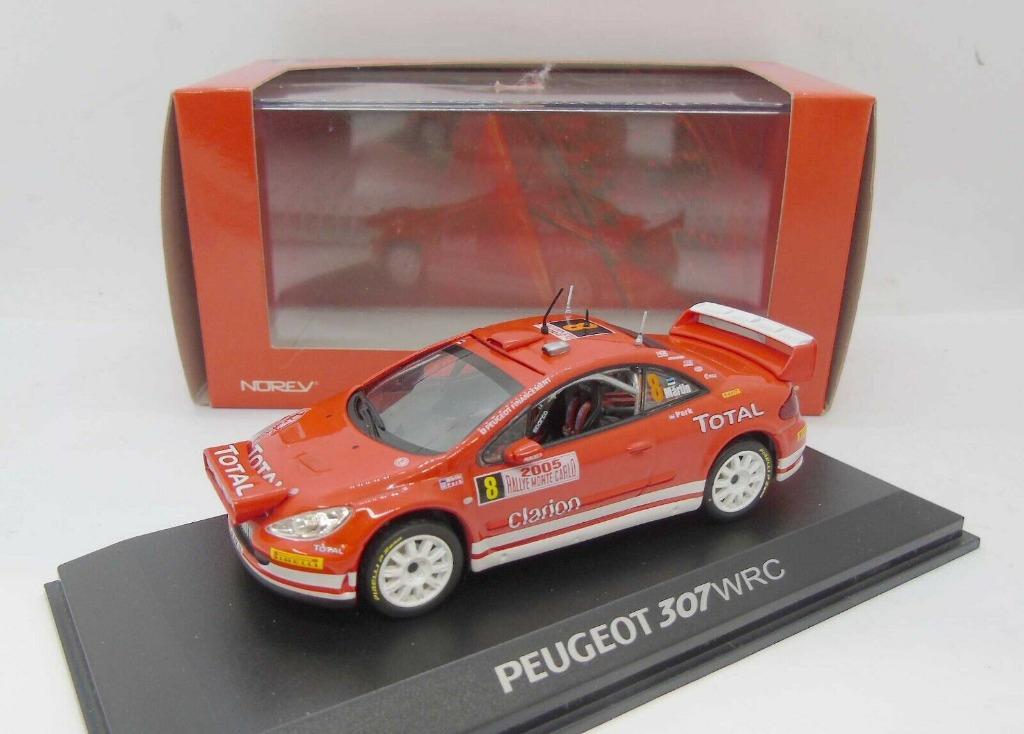 1:43 Norev Peugeot 307 WRC Rallye Monte-Carlo 2005 #8, Ophalen of Verzenden, Zo goed als nieuw, Auto, Norev