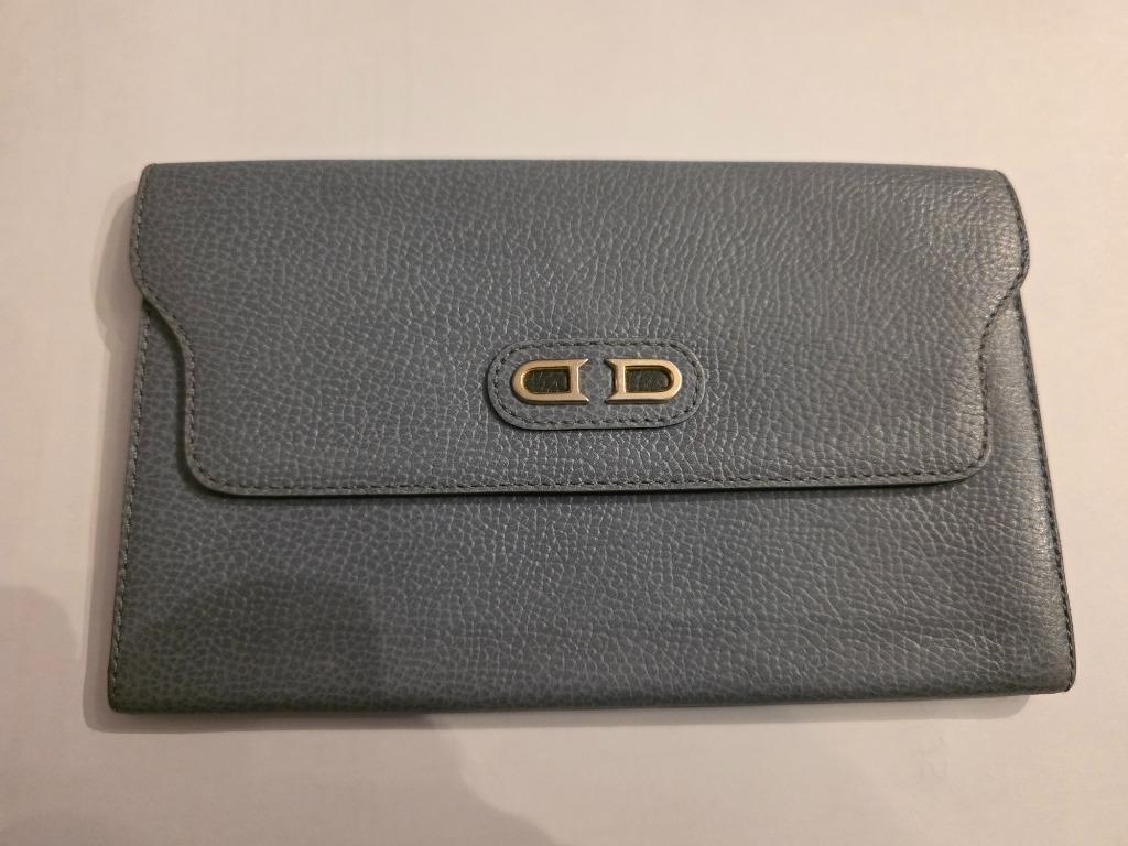 Delvaux geldbeugel, Zo goed als nieuw, Leder, Grijs, Ophalen