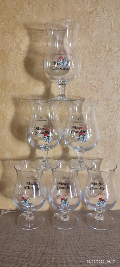 6 Magic Chouffe-glazen, Verzamelen, Ophalen, Nieuw, Glas of Glazen, Overige merken