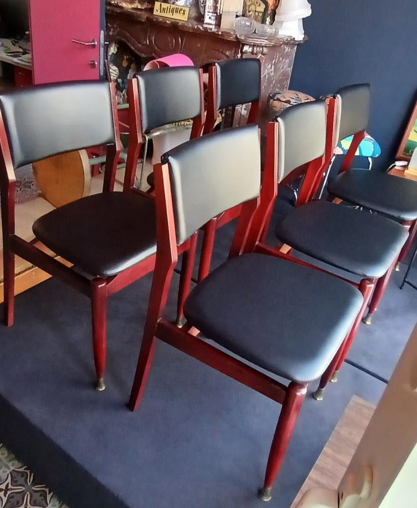 6 vintage stoelen, Antiek en Kunst, Ophalen